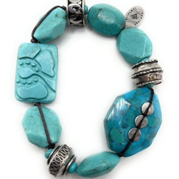 B2162 Retired Silpada Turquoise Stretch bracelet - Picture 2 of 2